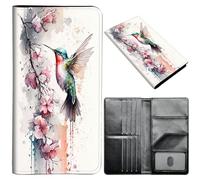 Passport Wallet,Passport Holder Women Men,Leather Travel Passport Wallet RFID Blocking Passport Holder Passport Case Compatible Wallet Credit Card Protector for Men Women, Cute Hummingbird Flower-640