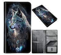 Passport Wallet,Passport Holder Women Men,Leather Travel Passport Wallet RFID Blocking Passport Holder Passport Case Compatible Wallet Credit Card Protector for Men Women, Feathers Wolf Warrior -644