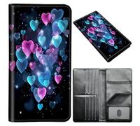 Passport Wallet,Passport Holder Women Men,Leather Travel Passport Wallet RFID Blocking Passport Holder Passport Case Compatible Wallet Credit Card Protector for Men Women, Color Glitter Love Hearts