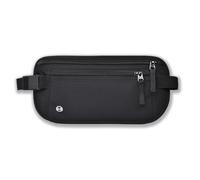 Passport Wallet RFID Blocking Slim Anti Theft Holder Travel Unisex Adjustable Waist Money Belt with Secure Zipper, black, Black