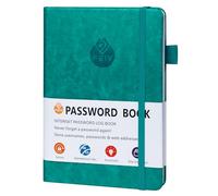 Password Book Alphabetical with Tabs 19.7x13.5cm Internet Password Book Small Pocket Size for Internet Address and Password Organizer with Pen Loop,Elastic Band,Bookmarks,Password Keeper Notebook