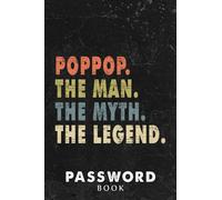 Password book Poppop The Man The Myth The Legend Grandpa Father Day Gift Funny: Xmas,Halloween,2021,2022,Christmas Gifts,Thanksgiving,Small password notebook,Password book mini