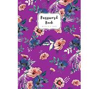 Password Book with A-Z Tabs: A4 Internet Password Logbook with Alphabetical Index | Large Print | Abstract Modern Flower Design Purple