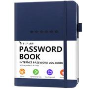 Password Book with Alphabetical Tabs - Hardcover Internet Address & Password Organizer - Password Keeper Notebook for Computer & Website - 7 x 10" Log-in Password Journal w/Thick Paper (Navy Blue)