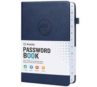 Password Book with Alphabetical Tabs, Hardcover Password Keeper, Password Notebook Organizer for Computer and Internet Address Website Login, Navy Blue, Medium (5.3x7.7 inch)