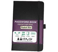 Password Book with Alphabetical Tabs - Internet Address & Log in Organizer - Pocket Size Notebook - Hardcover, Charcoal Black
