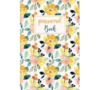 Password Book with Alphabetical tabs large print: password keeper logbook with alphabetized tabbed pages 6x9 | yellow watercolor floral website email ... log book and internet password organizer