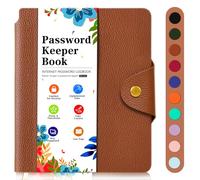 Password Book with Alphabetical Tabs, Small Internet Password Book for Webside Login, Address and Password Book with Seniors, Password Notebook for Organized, A to Z Notebook with Book Buckle, Brown
