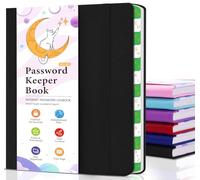 Password Book with Alphabetical Tabs, Small Password Book 11.5 x 15.5 cm, Password Notebook for Keep Your Account Details, Hardcover Password Keeper Books for Home and Office - Black