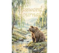 Password Book with Brown Bear by a Mountain Stream - Wildlife-Inspired Journal with A-Z Tabs, Large Print & Secure Layout - Peaceful Nature Design by Volumani N