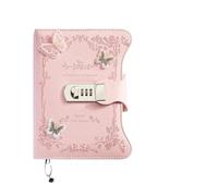 Password Book with Lock A5 Retro Password Notebook with Lock Journals Thicken Hand Ledger Handbook Notepad Diary Binder Stationery(E-135x200mm-grid)