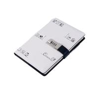 Password Book with Lock Cartoon Lock Diary Password Book Business Notepad Constellation Notebooks Office Writing Pads Supplies Stationary(White)