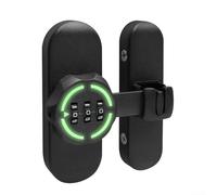 Password Door Latch, Zinc Alloy Sliding Barn Door Lock for Bathroom and Wardrobe, 90/180 Degree Adjustable, Easy Reset Combination Lock, Black Finish