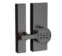 Password Door Lock with Zinc Alloy Material and Luminous 3 Digit Security Code for Flexible Door Installation (Black)
