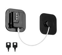 Password Fridge Lock, Child Safety Window Lock with 2 Keys, Upgraded Refrigerator Lock with Combination, Cabinet Lock, Kids Security Window Lock with Strong Adhesive(Black-Square)
