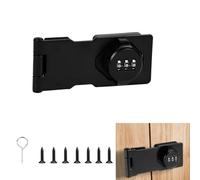 Password Hasp Locks, 3.8Inch Black 90-180 Degree Cabinet Latch
