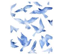 Password Journal: Abstract flying bird flock with watercolor Seamless College Ruled Book Journal (100 Lined Pages) (8" x 10" Large Size)