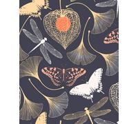 Password Journal: ginkgo biloba leaves Seamless College Ruled Book Journal (100 Lined Pages) (8" x 10" Large Size)
