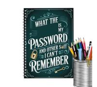 Password Journal - Login Ledger, 1 Pack Secret Directory for Computer Codes, Security Workbook with Coils, Stationery Supply, Privacy Notebook for Families, Friends and University Students