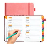 Password Keeper - Internet Address and Password Book with Alphabetical Tabs, Discreet Pocket Notebook for Website Logins and Important Contacts | Leak-proof Paper