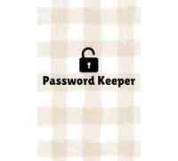Password Keeper Log Book - Beige Gingham Design | Compact & Stylish Password Alphabetical Organizer| Password log book for Online Account Logins