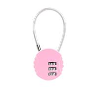 Password Lock, 3-Digit Cable Combination Lock for Luggage Helmets Car | Durable Zinc Alloy 3-digit Combo Lock For Luggage, Helmets, Cabinets And Bags Pink Round
