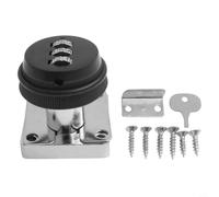 Password Locking Hasp and Staple with Padlock for Shed Door, Garage Cabinet, Cupboard, Drawer, Mailbox - Zinc Alloy Security Latch for Indoor Outdoor Use, 19mm(Black)