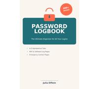 Password Logbook: The Ultimate A-Z Organizer for All Your Passwords, WiFi Codes & Software Licenses - Secure, Simple, Essential