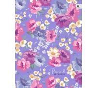 Password Notebook: 8.5 x 11 Internet Login Journal with Alphabetical Tabs | Large Print | Abstract Blooming Flower Design Blue-Violet