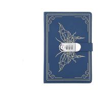 Password Notebook A5 Password Notebook Vintage Bullets Log with Lock Privacy Secret Notepad Cut Stationery Notes Book Supplies(Blue)