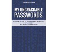 Password Notebook - My Uncrackable Passwords: A Password Journal Logbook to Keep Your Passwords Safe with One Simple Encryption Method