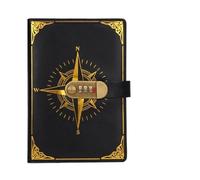 Password Notebook Retro Notebook Password Pad with Lock A5 Diary Thickened Creative Handbook Note Stationery Hand Ledger Notepad(Black Dark Green)