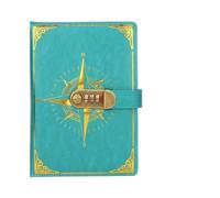 Password Notebook Retro Notebook Password Pad with Lock A5 Diary Thickened Creative Handbook Note Stationery Hand Ledger Notepad(Green)