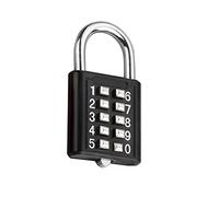 Password Padlock, Anti-Theft Alloy 10 Digit Button Combination Lock for School Locker, Outdoor Gate and Gyms Storage (Black)