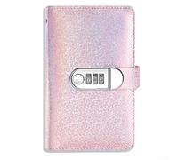 Password Savings Book PU Leather Budget Tracking Notebook with Compact Password Lock Financial Literacy Journal Multi Compartment Cash Receipts Organizer 10.9x17.8cm for Students Teens Adults(Pink)