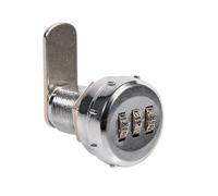 Password Security Coded Lock Strong Stainless Steel Convenient 3 Digit Combination Cam Cabinet Lock for Cabinets Drawers Mail Box School Lockers, Silver (12~16mm Wooden Wardrobe)