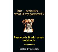 Passwords & addresses notebook sorted by category: also store email addresses, phone numbers, wireless and internet connection info, about router and modem, log in info and many passwords