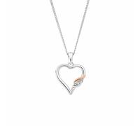 Past Present Future Sterling Silver Heart Pendant with Topaz Clogau Metallics One Size