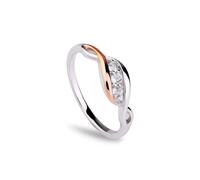 Past Present Future Sterling Silver Ring with Topaz Clogau Metallics L