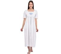 Past Times Ladies Classic Cotton Short Sleeve Nightdress White