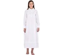 Past Times White Victorian Cotton Plus Size Nightgown Long Sleeve