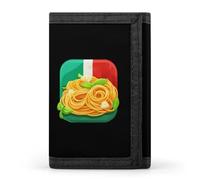 Pasta and Spaghetti Italy Flag Men's Trifold Wallet with Money Clip Minimalist Credit Card Holder Coin Purse Anniversary Birthday Gift