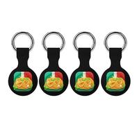 Pasta And Spaghetti Italy Flag Silicone Protective Case Compatible with Airtag Funny GPS Tracker Accessories for Luggage Pet Collar