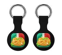 Pasta And Spaghetti Italy Flag Silicone Protective Case Compatible with Airtag Funny GPS Tracker Accessories for Luggage Pet Collar