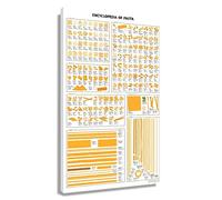 Pasta Art Encyclopedia Of Pasta Poster Food Wall Art Canvas Decor Chart Poster For Kitchen Artwork Knowledge Framed Picture Diagram Art Painting For Wall Decorations Framed Size 12x18 inch(30x45cm)