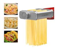 Pasta Attachment Set for KVC/KVL Kenwood Food Processor Pasta Machine, 3 in 1 Stainless Steel Pasta Attachment Includes Pasta Sheet Roller Spaghetti Cutter and Fettuccine Cutter Pasta Machine