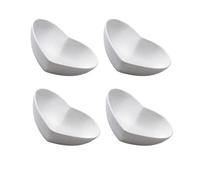 Pasta Bowls, Salad Bowl,Serving Bowl, Fruit Bowl, Heart Shaped Bowl Ceramic Plate: 4pcs White Porcelain Dessert Bowls Irregular Salad Bowl for Fruit Appetizer Pudding Cake Snack Soup Pasta