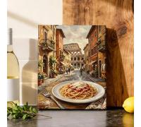 Pasta Canvas Kitchen Wall Art, Italian Rustic Street Buildings None Warm Wall Painting Hanging Art Living Room Apartment Dining Decorations 8x10 Inch