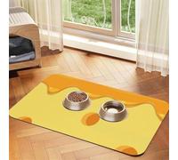 Pasta Cheese Food Pattern,Waterproof Pet Feeding Mat,PU Leather Placemats for Cat Dog Water Bowl,Food Mats,30x45cm