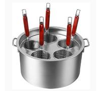 Pasta Cooker Cooking Pot Commercial Pasta Cooker Set, Pasta Cooking Cookware with Divider and Colander Strainer, Stainless Steel Stock Pot,5Holes